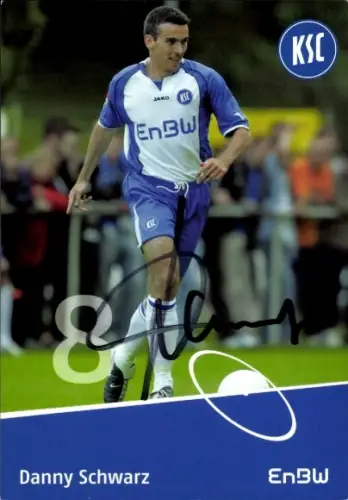 Autogrammkarte Fußballer Danny Schwarz, Karlsruher SC, Autogramm