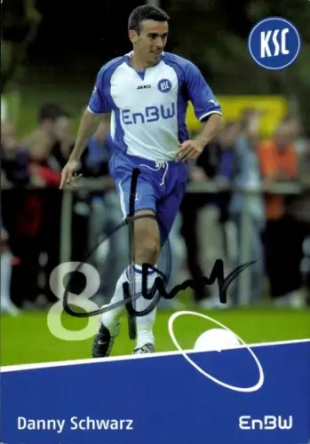 Autogrammkarte Fußballer Danny Schwarz, Karlsruher SC, Autogramm