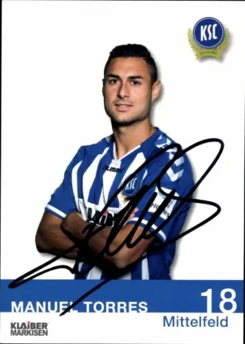 Autogrammkarte Fußballer Manuel Torres, Karlsruher SC, Autogramm