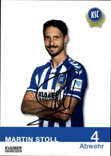 Autogrammkarte Fußballer Martin Stoll, Karlsruher SC, Autogramm