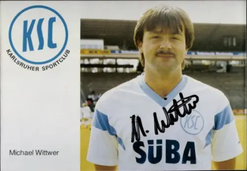 Autogrammkarte Fußballer Michael Wittwer, Karlsruher SC, Autogramm