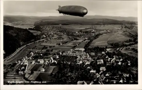 Ak Wutöschingen Breisgau, Luftaufnahme, Zeppelin
