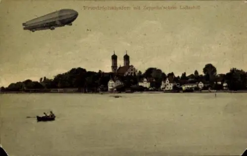 Ak Friedrichshafen am Bodensee, Teilansicht, Zeppelin