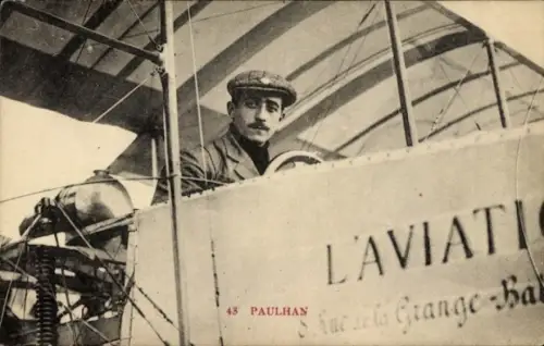 Ak Paulhan, Flugpionier im Flugzeug