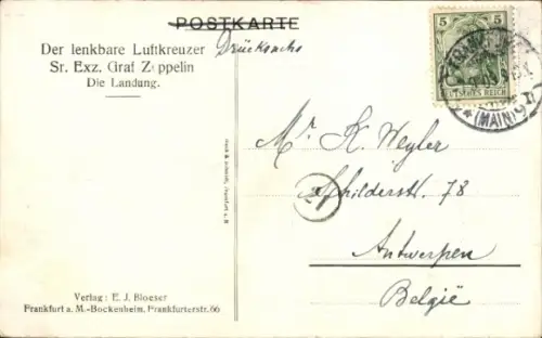 Ak Graf Zeppelin's lenkbares Luftschiff Z III, LZ 12