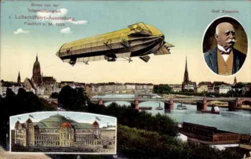 Ak Frankfurt am Main, Internationale Luftschifffahrt-Ausstellung 1909, Graf Zeppelin