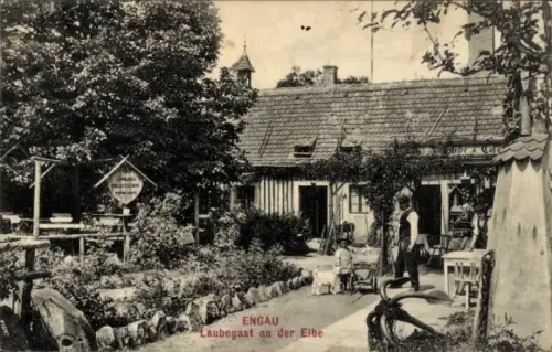 Ak Dresden Laubegast Engau, Laubegast an der Elbe