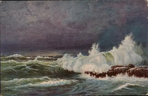 Künstler Ak Hoy, Walter, Brandung, Wellenschlag, Degi Nr 1032