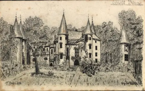 Künstler Ak Welle, Schloss