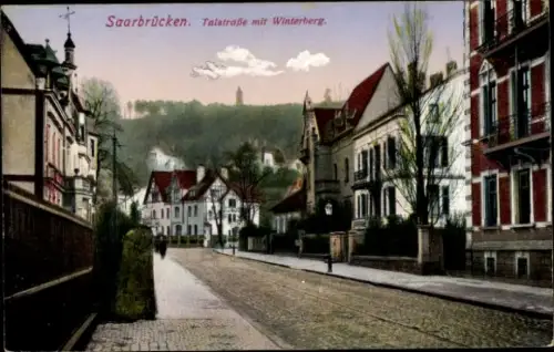 Ak Saarbrücken im Saarland, Talstraße, Winterberg