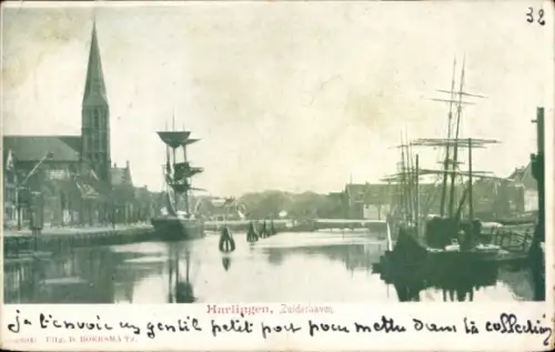 Ak Harlingen Hitzacker an der Elbe,  Zuiderhaven, Hafenansicht, Schiffe, 