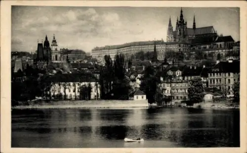 Ak Hradčany Hradschin Praha Prag Tschechien, Schloss Hradschin, Moldau