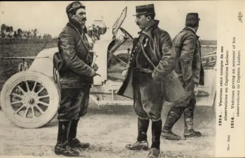 Ak Vedrines rend compte de ses observations au Capitaine Leclerc, Guerre 1914, I WK
