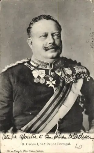 Ak König Carlos I von Portugal, Portrait