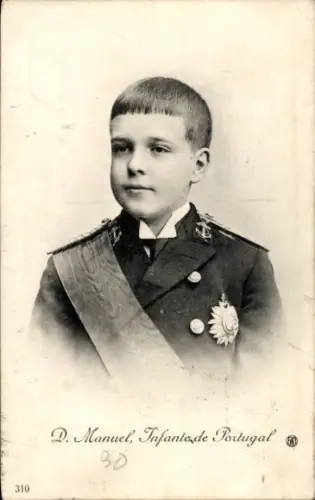 Ak Manuel II. von Portugal, Portrait