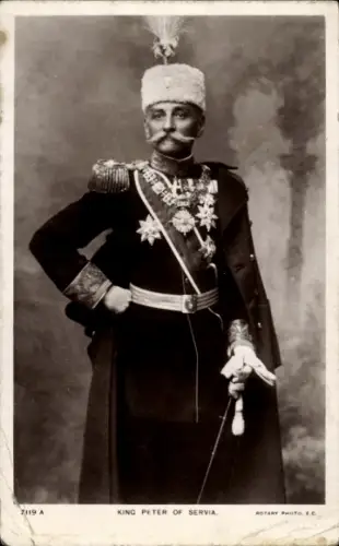 Ak König Peter I. von Jugoslawien, Portrait