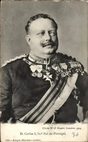 Ak König Carlos I von Portugal, Portrait