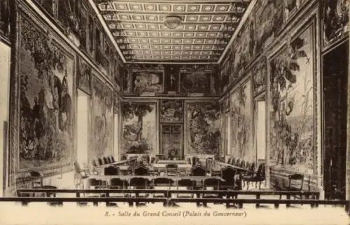 Ak Valletta Malta, Großer Beratungsaal im Großmeisterpalast