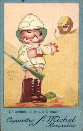 Künstler CPA Mallet, B., Reklame, Cigarettes Saint Michel, Bruxelles