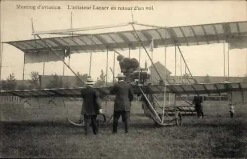 Ak L'aviateur Lanser prêt du départ, Flugpioniere