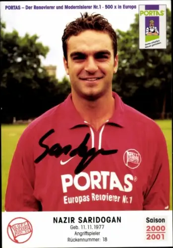 Autogrammkarte Fußballer Nazir Saridogan, Kickers Offenbach, Autogramm
