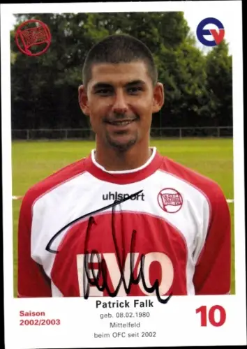 Autogrammkarte Fußballer Patrick Falk, Kickers Offenbach, Autogramm