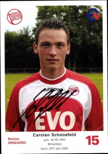Autogrammkarte Fußballer Carsten Schönefeld, Kickers Offenbach, Autogramm