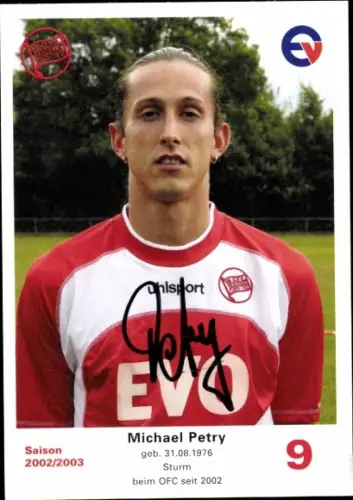 Autogrammkarte Fußballer Michael Petry, Kickers Offenbach, Autogramm