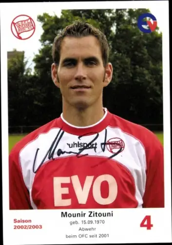 Autogrammkarte Fußballer Mounir Zitouni, Kickers Offenbach, Autogramm