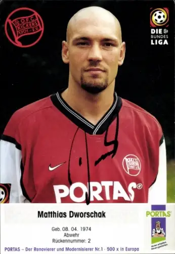 Autogrammkarte Fußballer Matthias Dworschak, Kickers Offenbach, Autogramm