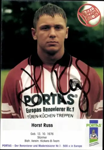Autogrammkarte Fußballer Horst Russ, Kickers Offenbach, Autogramm