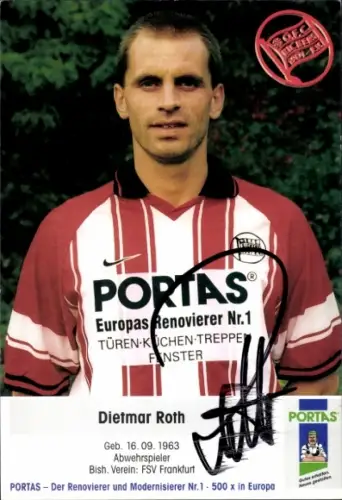 Autogrammkarte Fußballer Dietmar Roth, Kickers Offenbach, Autogramm