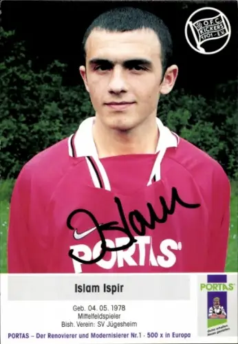 Autogrammkarte Fußballer Islam Ispir, Kickers Offenbach, Autogramm