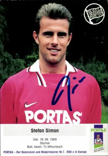 Autogrammkarte Fußballer Stefan Simon, Kickers Offenbach, Autogramm