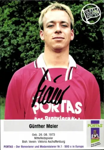 Autogrammkarte Fußballer Günther Maier, Kickers Offenbach, Autogramm