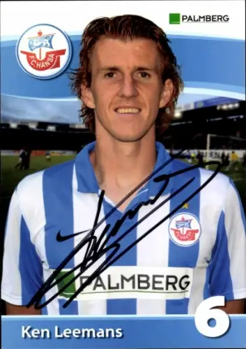 Autogrammkarte Fußballer Ken Leemans, FC Hansa Rostock, Autogramm