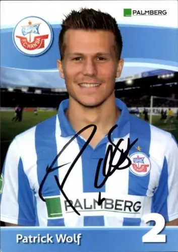 Autogrammkarte Fußballer Patrick Wolf, FC Hansa Rostock, Autogramm