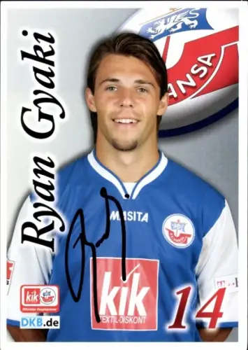 Autogrammkarte Fußballer Ryan Gyaki, FC Hansa Rostock, Autogramm