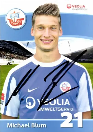 Autogrammkarte Fußballer Michael Blum, FC Hansa Rostock, Autogramm