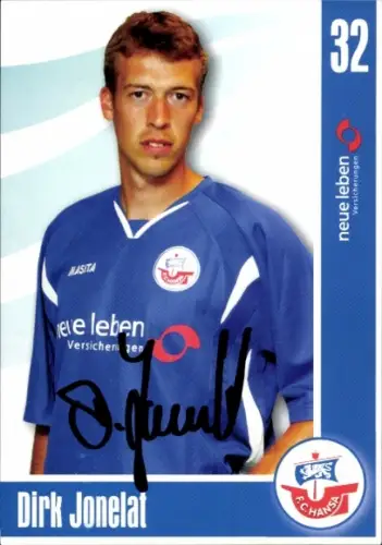 Autogrammkarte Fußballer Dirk Jonelat, FC Hansa Rostock, Autogramm