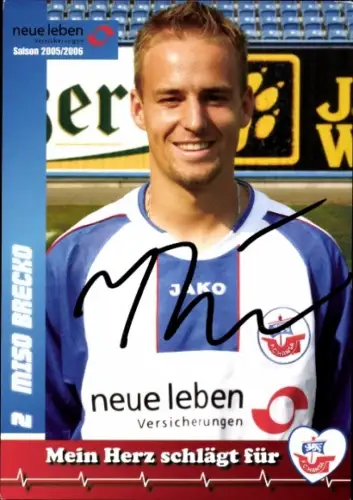 Autogrammkarte Fußballer Miso Brecko, FC Hansa Rostock, Autogramm