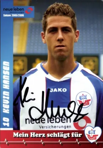 Autogrammkarte Fußballer Kevin Hansen, FC Hansa Rostock, Autogramm