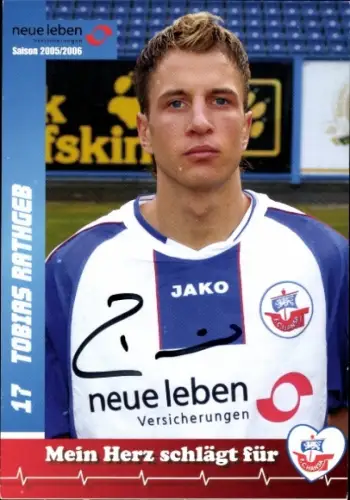Autogrammkarte Fußballer Tobias Rathgeb, FC Hansa Rostock, Autogramm