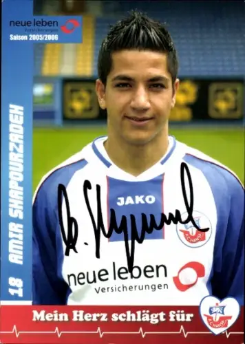 Autogrammkarte Fußballer Amir Shapourzadeh, FC Hansa Rostock, Autogramm