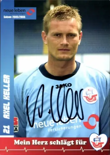 Autogrammkarte Fußballer Axel Keller, FC Hansa Rostock, Autogramm