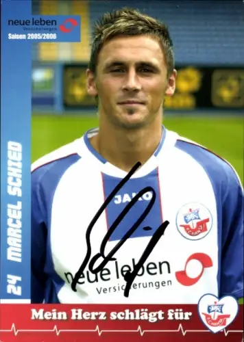 Autogrammkarte Fußballer Marcel Schied, FC Hansa Rostock, Autogramm