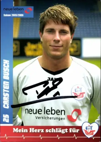 Autogrammkarte Fußballer Carsten Busch, FC Hansa Rostock, Autogramm
