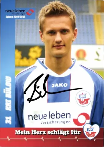Autogrammkarte Fußballer Kai Bülow, FC Hansa Rostock, Autogramm