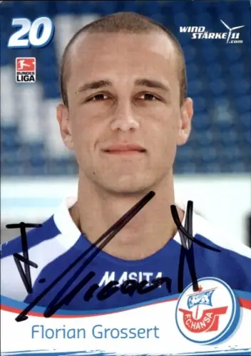 Autogrammkarte Fußballer Florian Grossert, FC Hansa Rostock, Autogramm