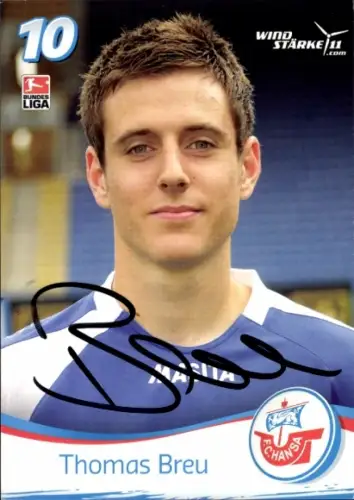 Autogrammkarte Fußballer Thomas Breu, FC Hansa Rostock, Autogramm